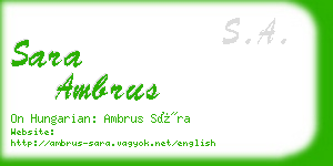 sara ambrus business card